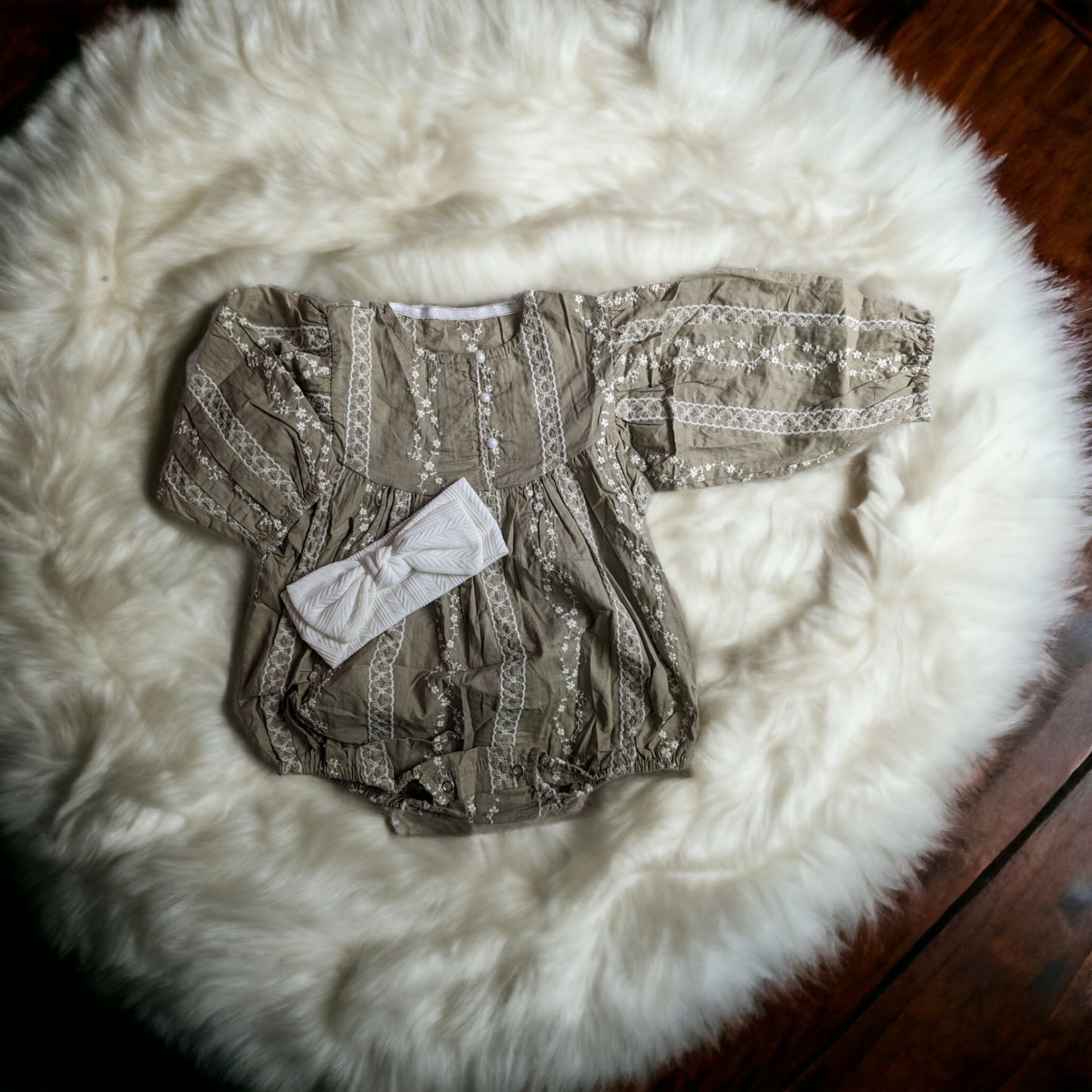 Khaki Lace Romper