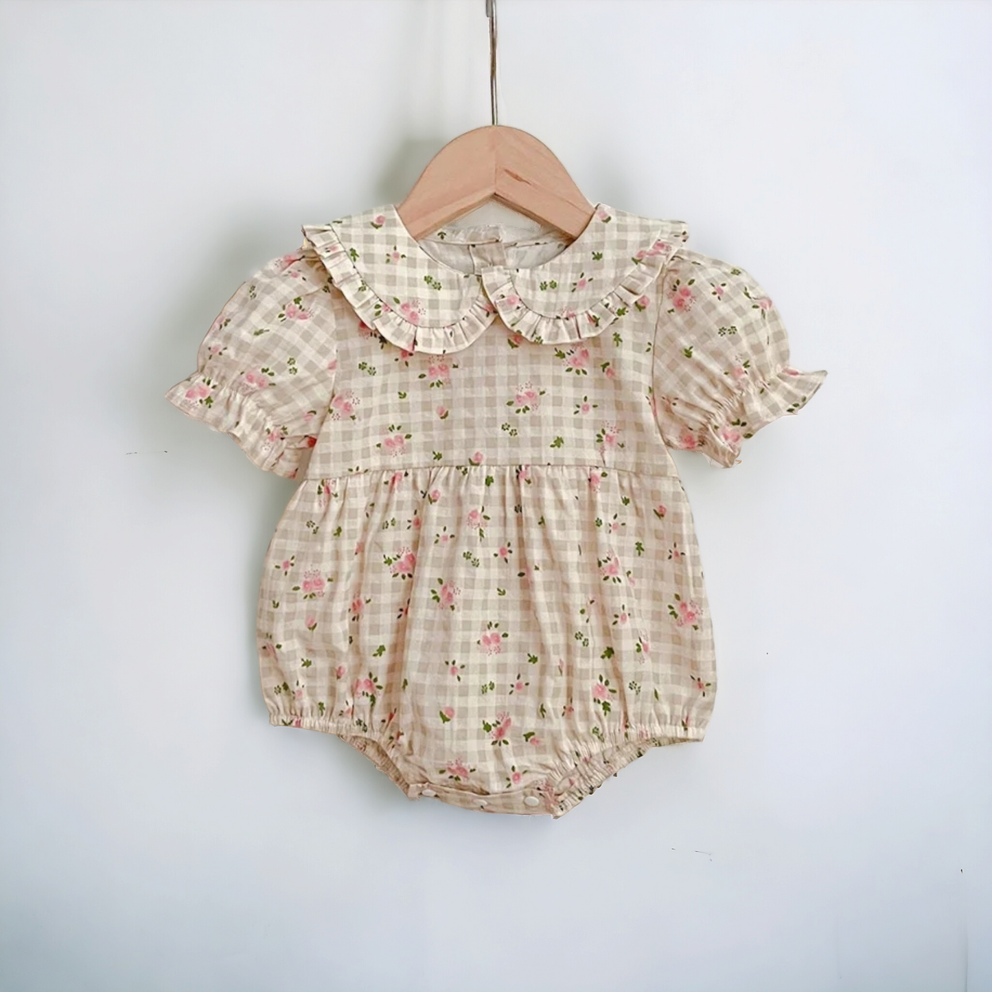 Spring Blossom Gingham Romper - Pre Order