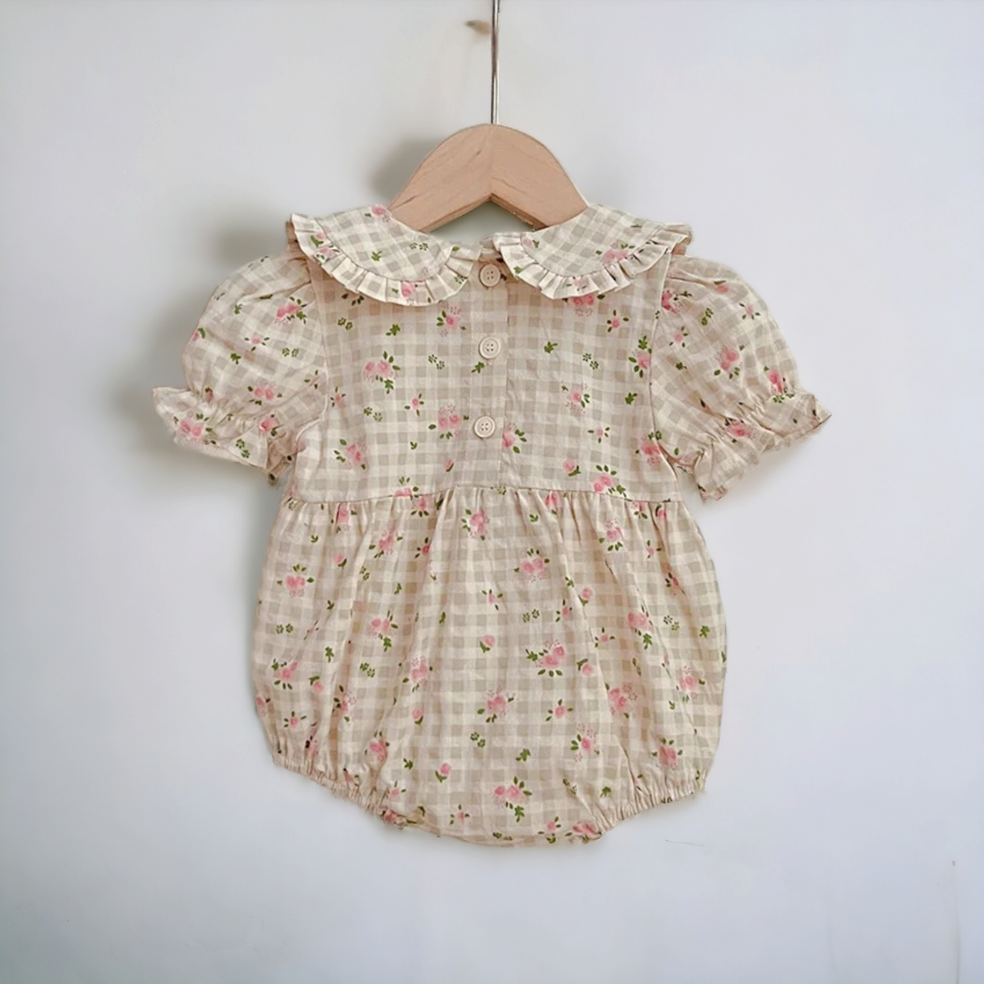 Spring Blossom Gingham Romper - Pre Order