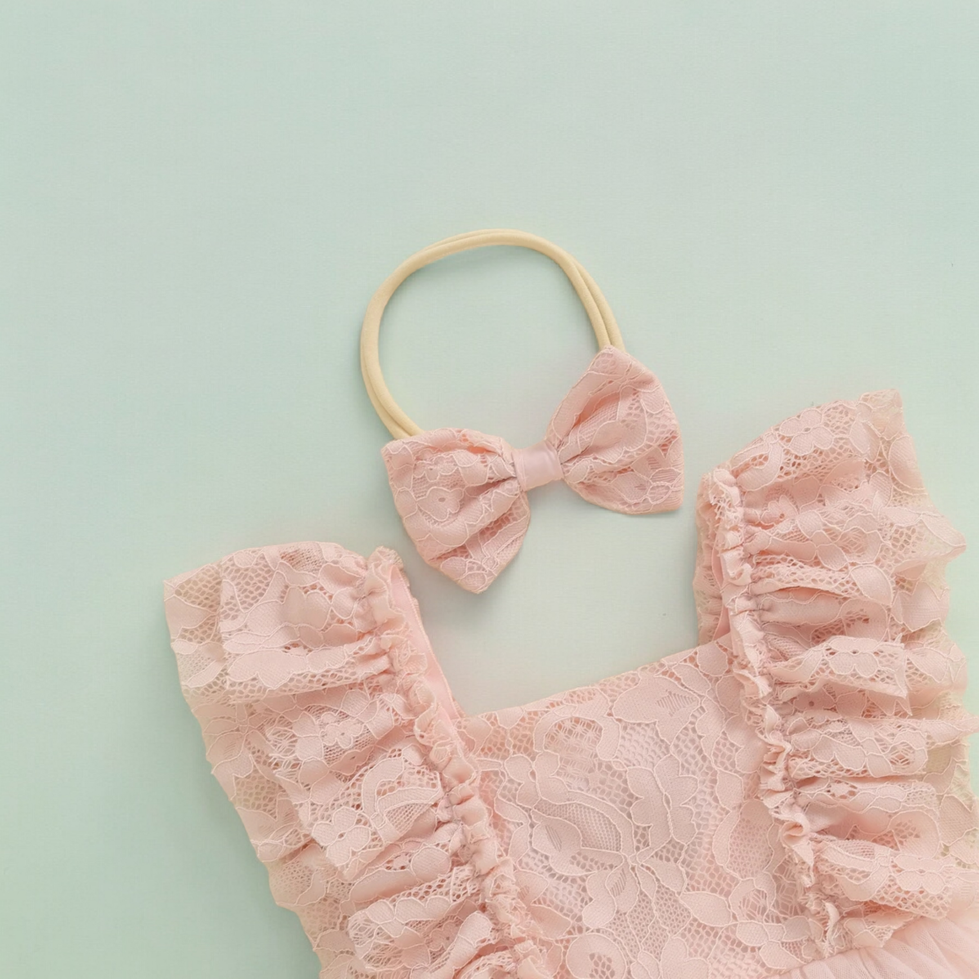 Pink Lace Tutu Romper and Headband