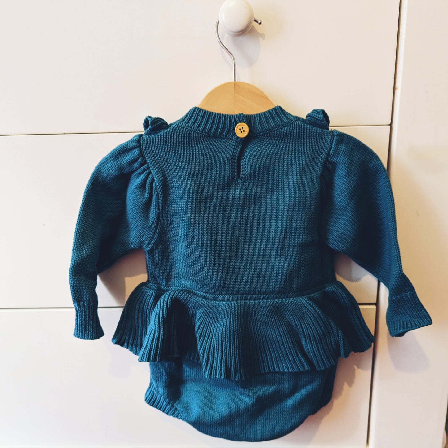 Teal Knitted Romper - Pre Order