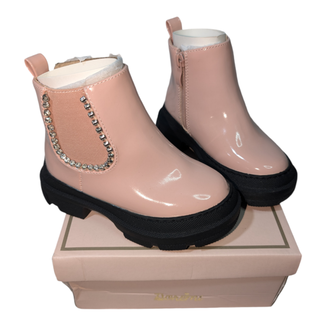 Pink Patent Diamonte Boots