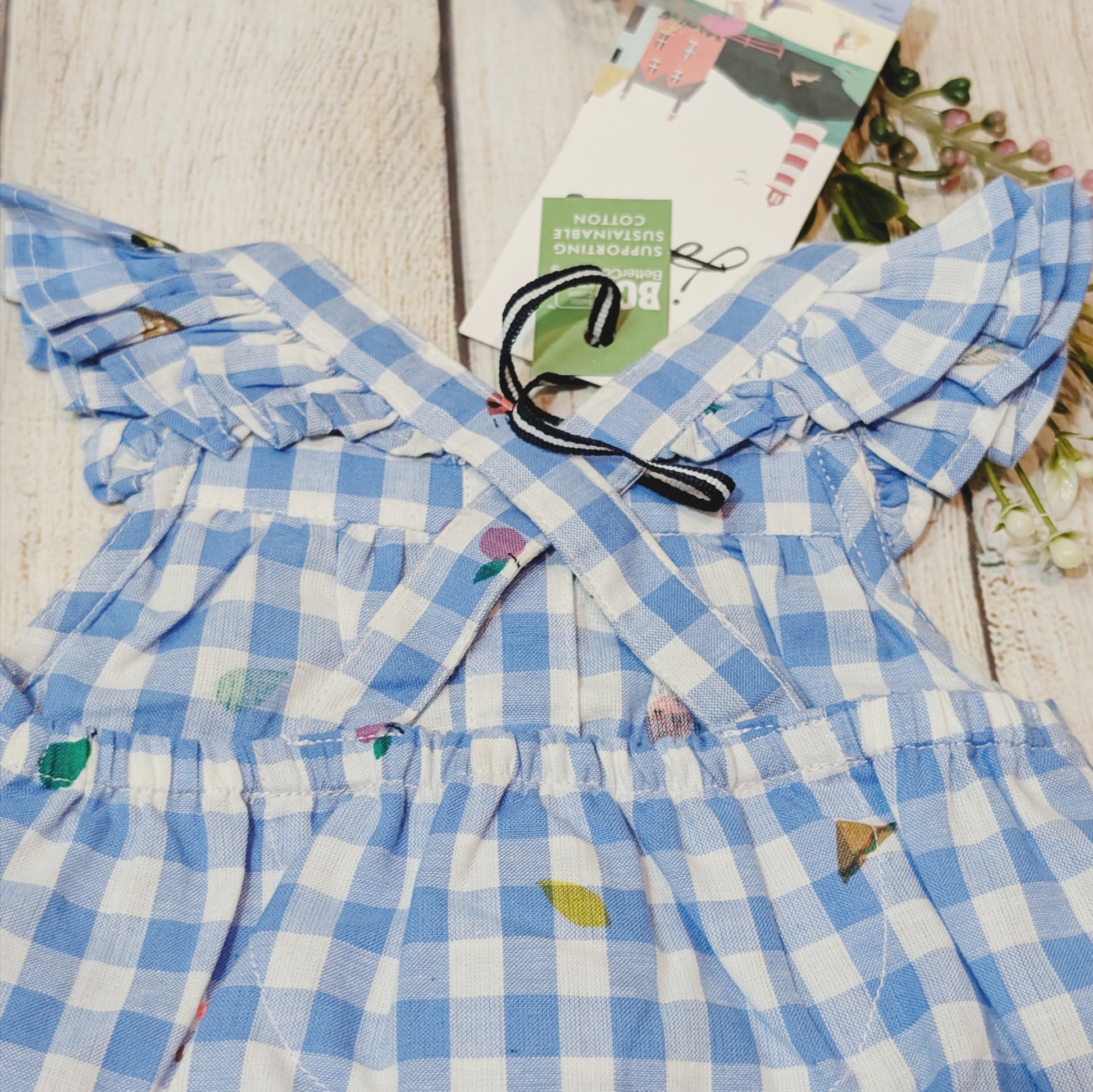 Ex Joules Blue Check Romper